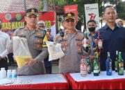 Polres Purwakarta Lakukan Pemusnahan Ribuan Botol Miras Dan Obat Terlarang