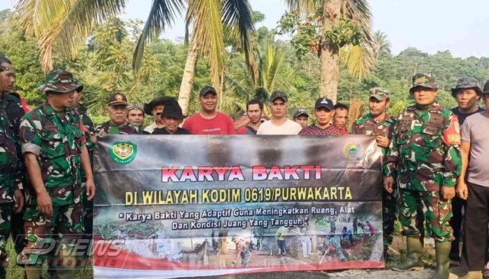 Karya Bakti Koramil 1902 Wanayasa Bersama Pemdes Serta Masyarakat Peduli Lingkungan