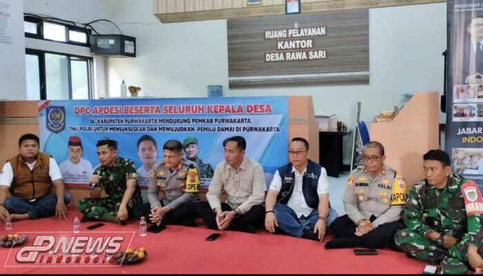 Ciptakan Pemilu Damai, TNI dan Polri Beserta APDESI Kabupaten Purwakarta Gelar Silahturahmi