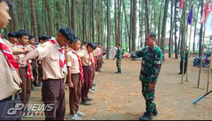 Bentuk Pramuka Yang Tangguh dan Disiplin, Babinsa Gembleng Siswa/i SMPN 1 Argapura