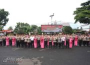 Kapolres Cianjur Pimpin Upacara Korps Raport Kenaikan Pangkat 74 Personel Polres Cianjur