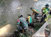 Karya Bakti Koramil 1908/Purwakarta Bersama Warga Melakukan Pembersihan Saluran
