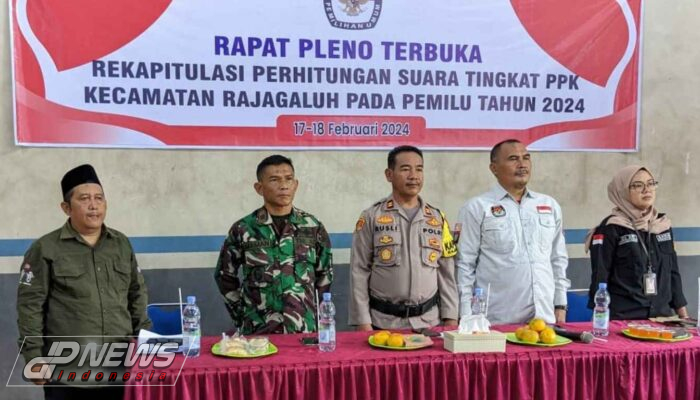 Danramil 1709 Rajagaluh Hadiri Rapat Pleno Rekapitulasi Penghitungan Suara Pemilu 2024