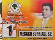 Mesak Supriadi Di Pastikan Lolos Ke DPRD Purwakarta Dapil Satu Partai Golkar