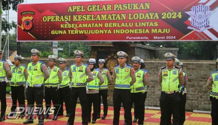 Operasi Keselamatan Lodaya 2024, Polres Purwakarta Lakukan Apel Gelar Pasukan