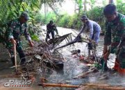 Satgas Citarum Harum Sektor 12 Sub Sektor 3 Cikalongkulon Bersihkan Anak Sungai Cikundul