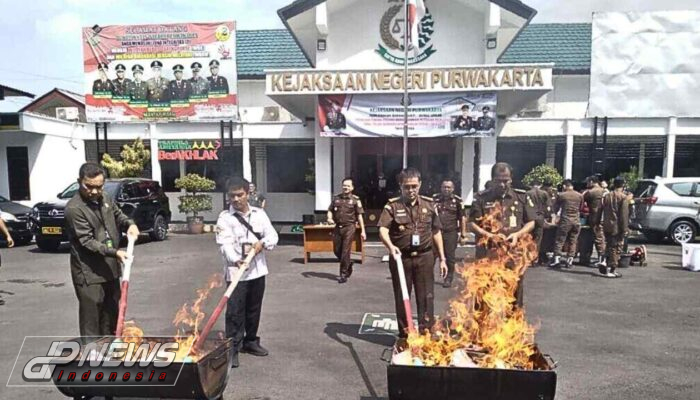 Sitaan 44 Kasus Narkoba, Kejari Adakan Pemusnahan Di Depan Kejaksaan Purwakarta