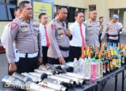 Hasil KRYD Polres Cianjur, Amankan Ratusan Knalpot Brong dan Minuman Keras