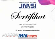 MNnews Group Mitra Negara News Grup Menjadi JMSI dari Pengurus Pusat Disertakan SK