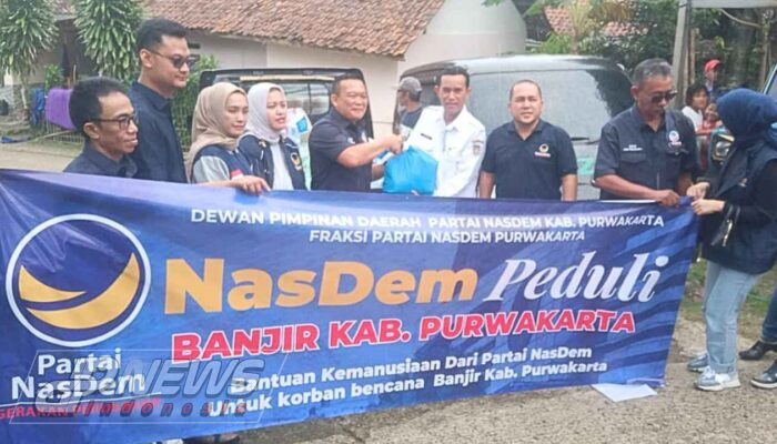 DPW dan DPD Nasdem Turunkan Bantuan Sosial Untuk Korban Banjir Di Cikaobandung