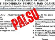 Beredar Surat Palsu Atas Nama Bidang GTK Disdikpora Cianjur