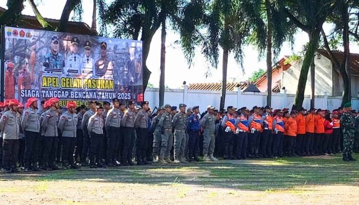 Pemkab Cianjur BPBD dan TNI-Polri Lakukan Apel Kesiapsiagaan Antisipasi Bencana