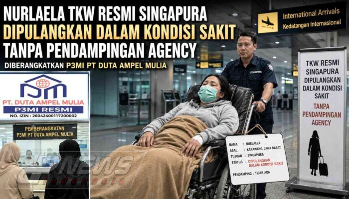 Tanpa Pendampingan Nurlaela PMI Resmi Singapura Dipulangkan ke Indonesia Dalam Kondisi Sakit