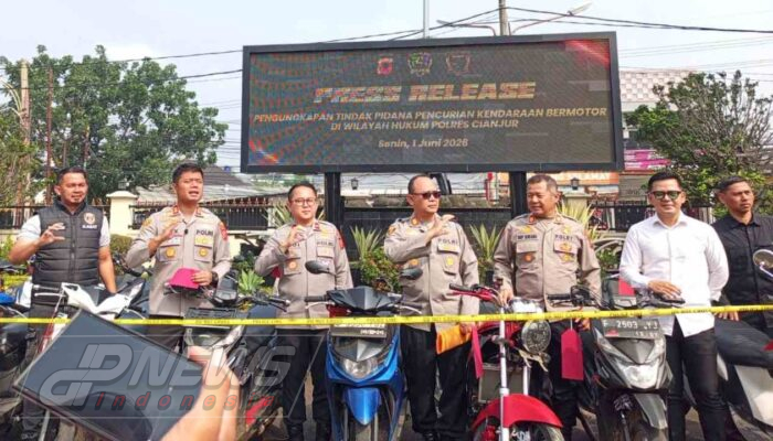 Polres Cianjur Bongkar 10 Kasus Curanmor, 34 Motor Diamankan dan Enam Tersangka Ditahan