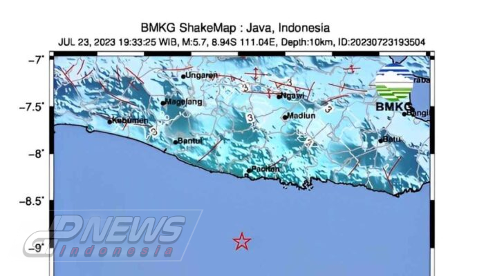 Gempa Magnitudo 5,6 Guncang Pacitan, BMKG Pastikan Tidak Berpotensi Tsunami