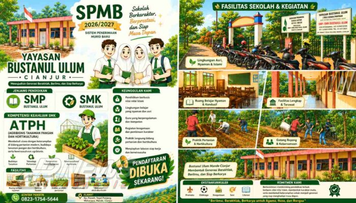 SPMB 2026/2027 Dibuka, SMP dan SMK Bustanul Ulum Cianjur Tawarkan Pendidikan Karakter dan Kompetensi Agribisnis