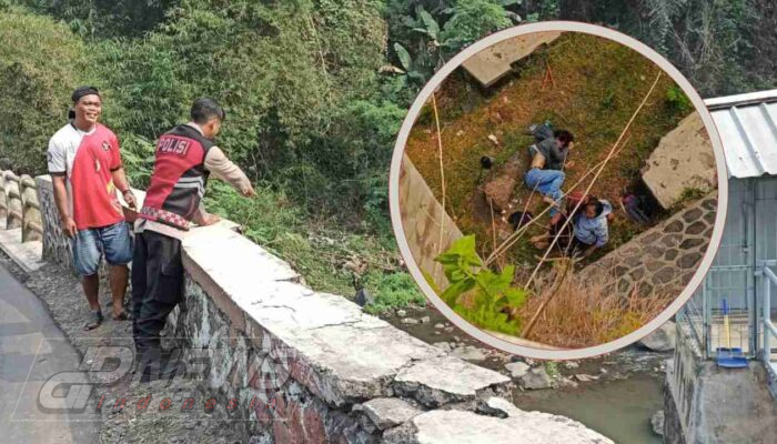 Pengendara Motor Terjun ke Sungai Sedalam 50 Meter di Jembatan Parung Bedil Cianjur, Satu Korban Kritis
