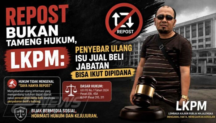 Laporan BKPSDM Bergulir di Polres Majalengka, LKPM Ingatkan Repost Konten Dugaan Jual Beli Jabatan Berpotensi Dipidana