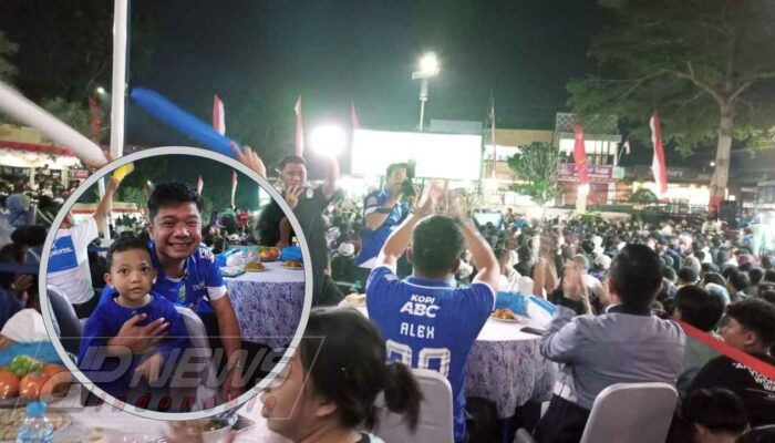 Ribuan Warga Padati Mapolres Cianjur, Nobar Final Piala Presiden Berlangsung Meriah dan Pererat Kebersamaan