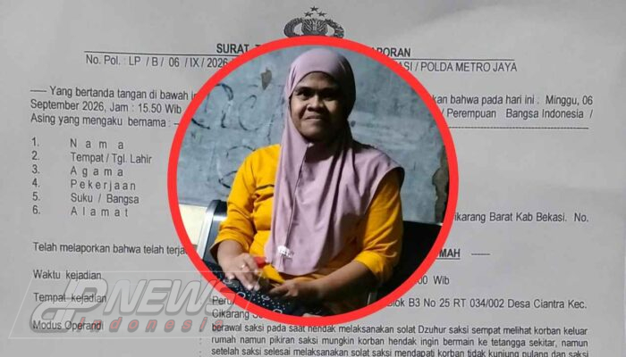 Perempuan Disabilitas Tunawicara di Cikarang Selatan Dilaporkan Hilang, Keluarga Mohon Bantuan Warga